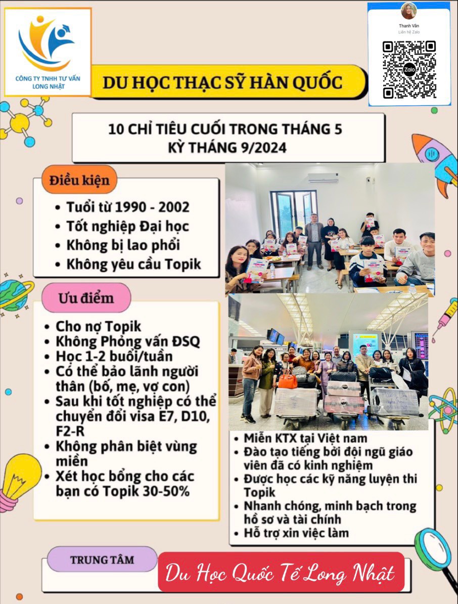 TUYỂN SINH DU HỌC HÀN QUỐC HỆ THẠC SỸ - E VISA