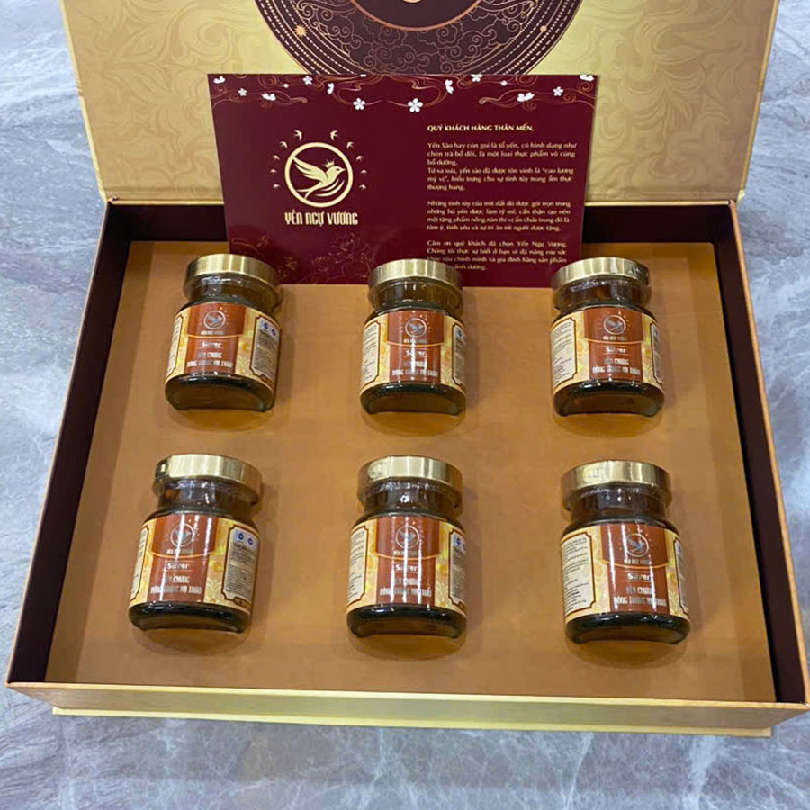 Hộp quà 6 Hũ Yến Chưng Đông Trùng Hạ Thảo Silver