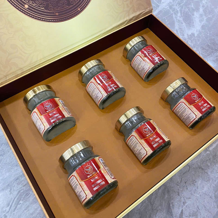 Hộp quà 6 Hũ Yến Chưng Đường Phèn Silver