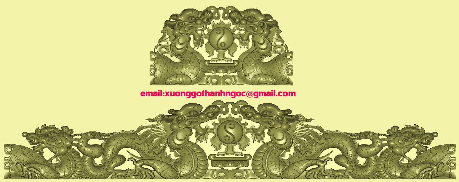 Mẫu chương ghế rồng chầu CNC JDPaint | C935