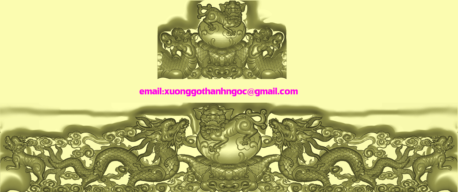 Mẫu chương ghế rồng nghê CNC JDPaint | T756