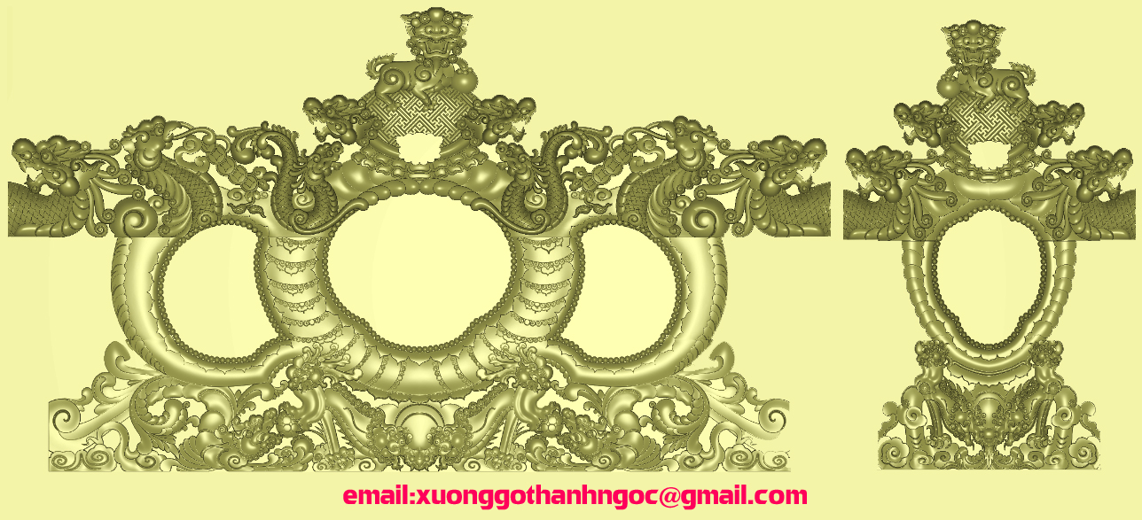 Mẫu chương ghế nghê đỉnh CNC JDPaint | T023