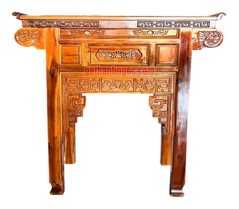Bàn thờ gia tiên gỗ tràm 126x116x60