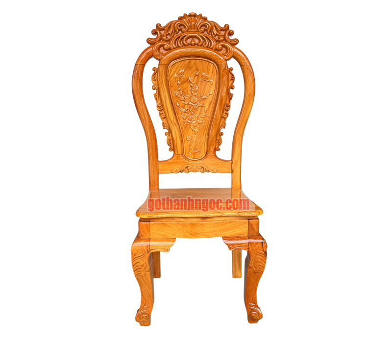 Bộ bàn ăn hoa lá tây 8 ghế gỗ bên BA16