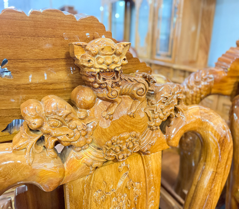 Bộ bàn ghê salon nghê gỗ bên giá rẻ