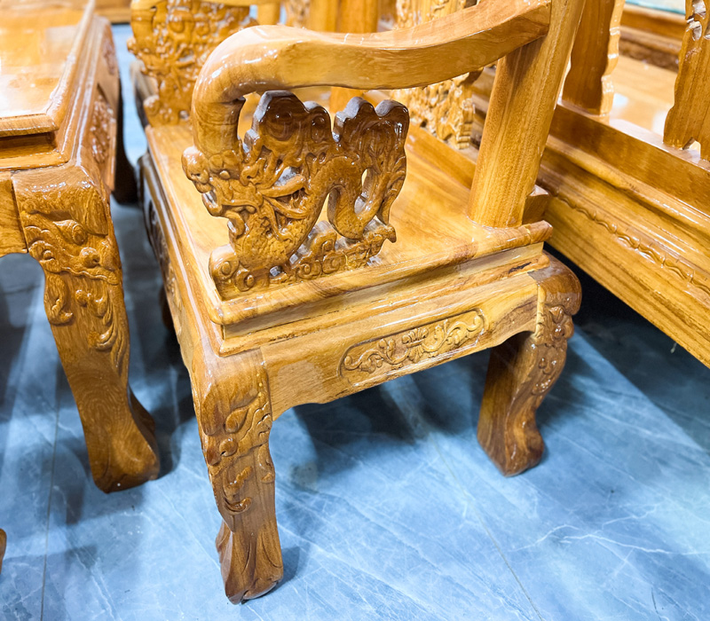 Bộ ghế salon rồng bát tiên gỗ bên giá rẻ