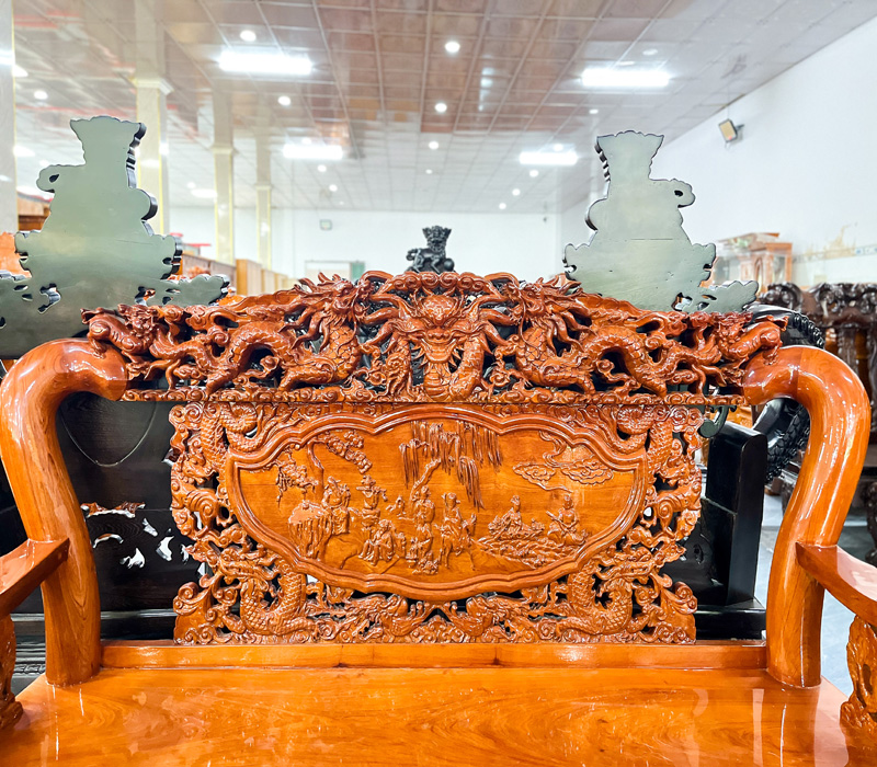 Salon rồng bát tiên gỗ bên