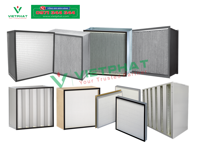Hộp lọc HEPA có khung thép sơn tĩnh điện