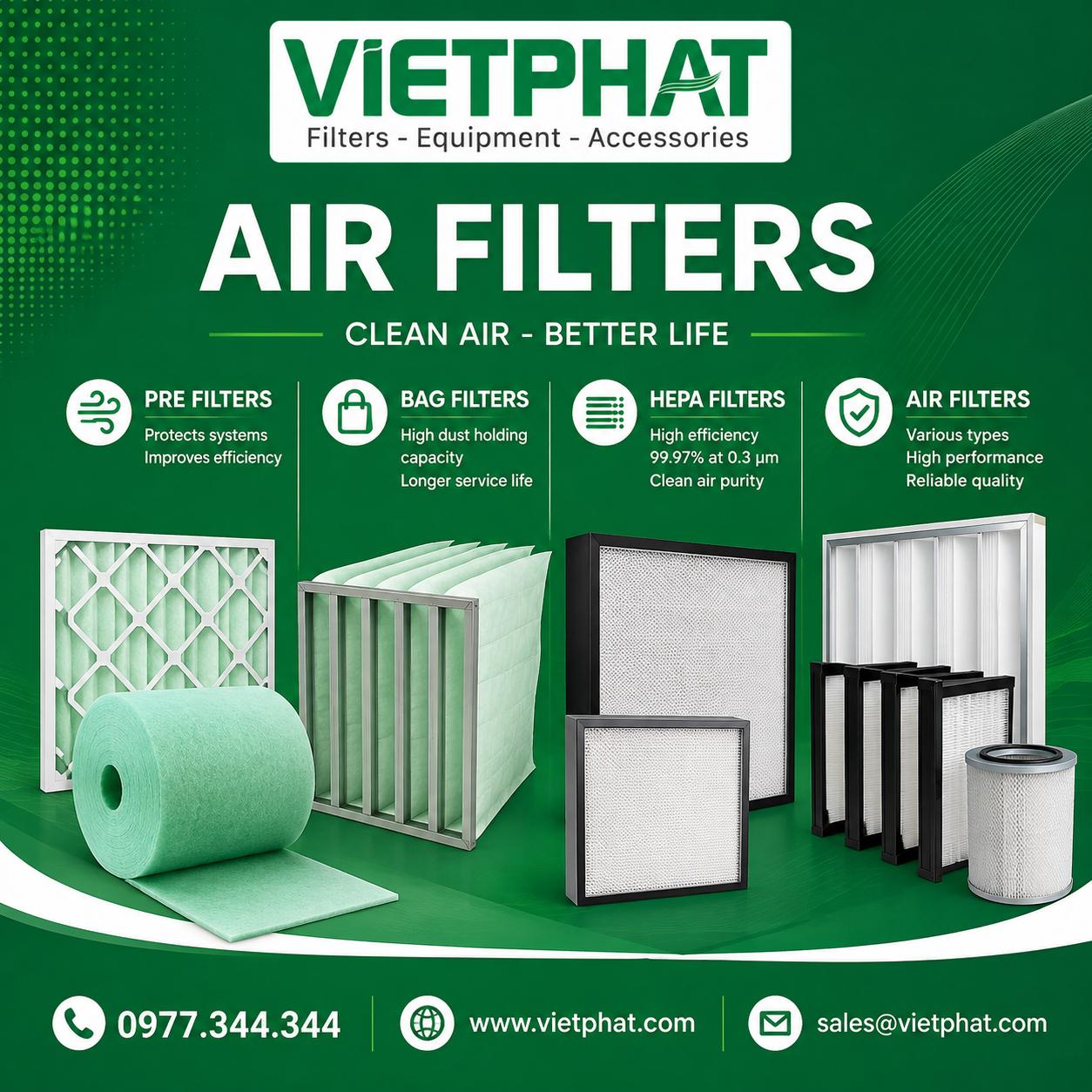Particulate Air Filters | Particle Filtration for HVAC, AHU & Industrial Applications | VIETPHAT