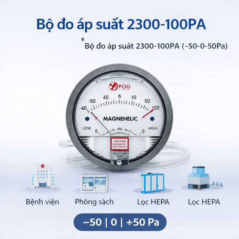 Bộ đo áp suất 2300-100PA (-50-0-50Pa)