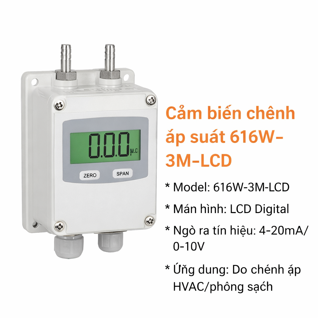 Cảm biến chênh áp suất 616W-3M-LCD