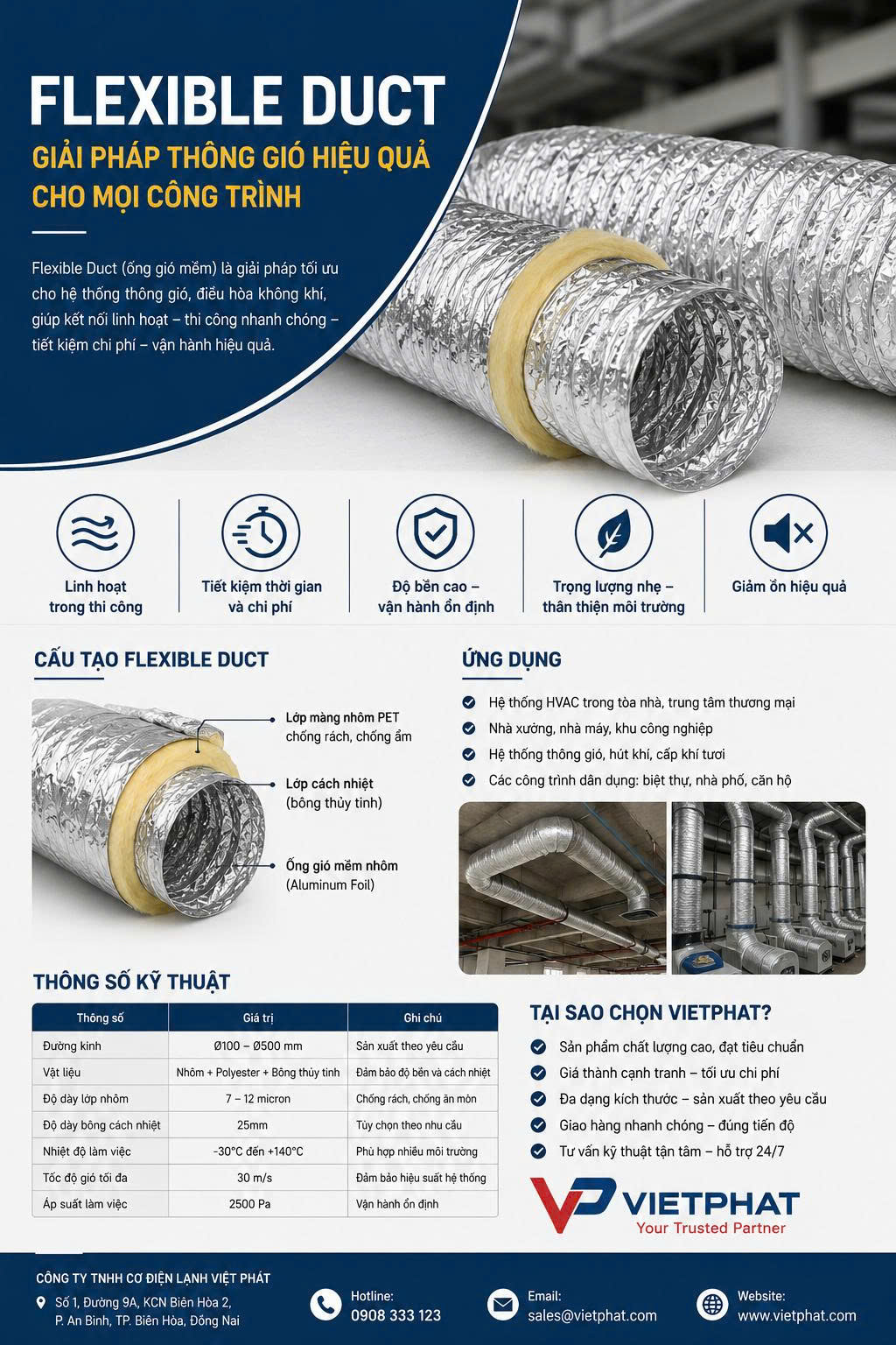 Flexible Duct - Ống Gió Mềm Chính Hãng, Giá Tốt