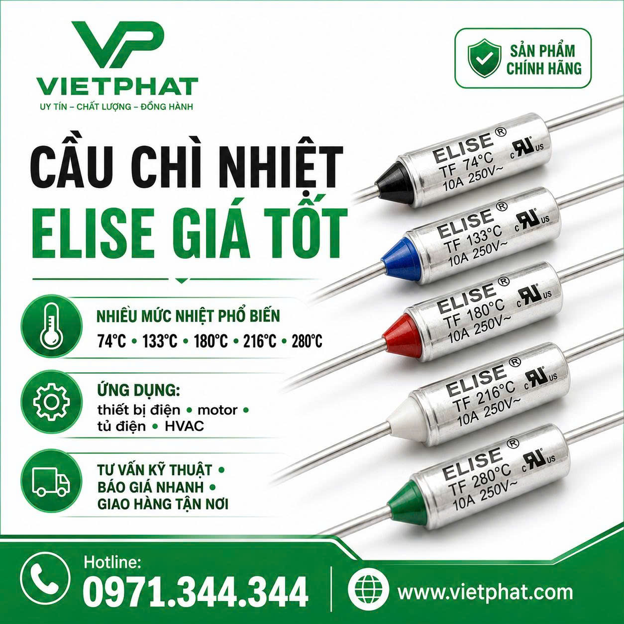 Cầu chì nhiệt Elise chính hãng