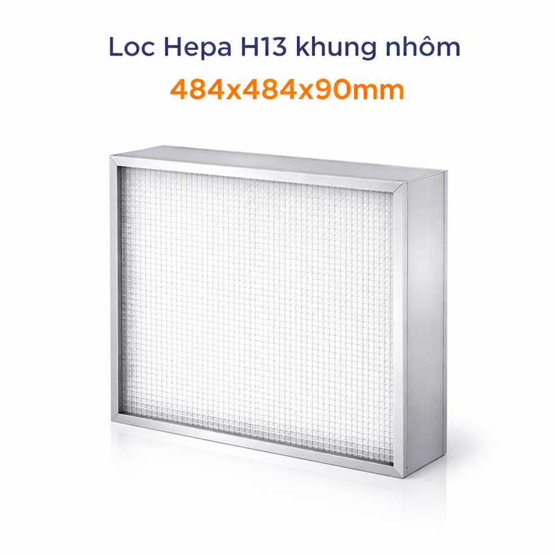 Lọc Hepa H13 khung nhôm 484x484x90mm