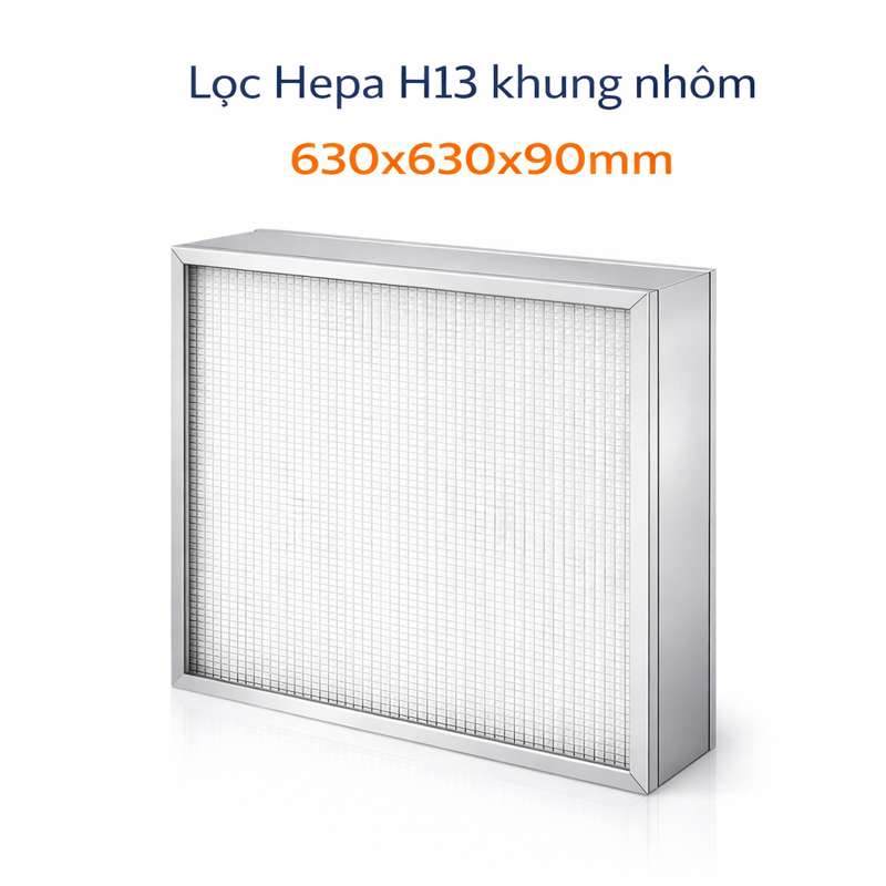 Lọc Hepa H13 khung nhôm 630x630x90mm