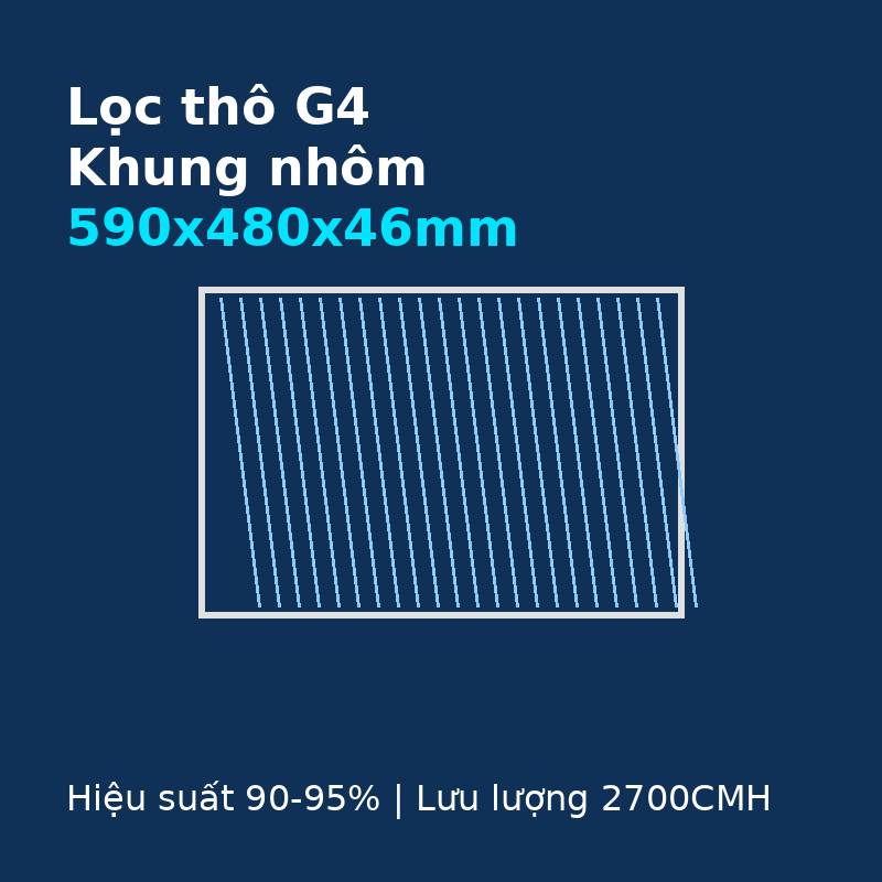 Lọc thô G4 khung nhôm 590x480x46mm