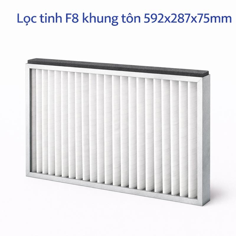 Lọc tinh F8 khung tôn 592x287x75mm