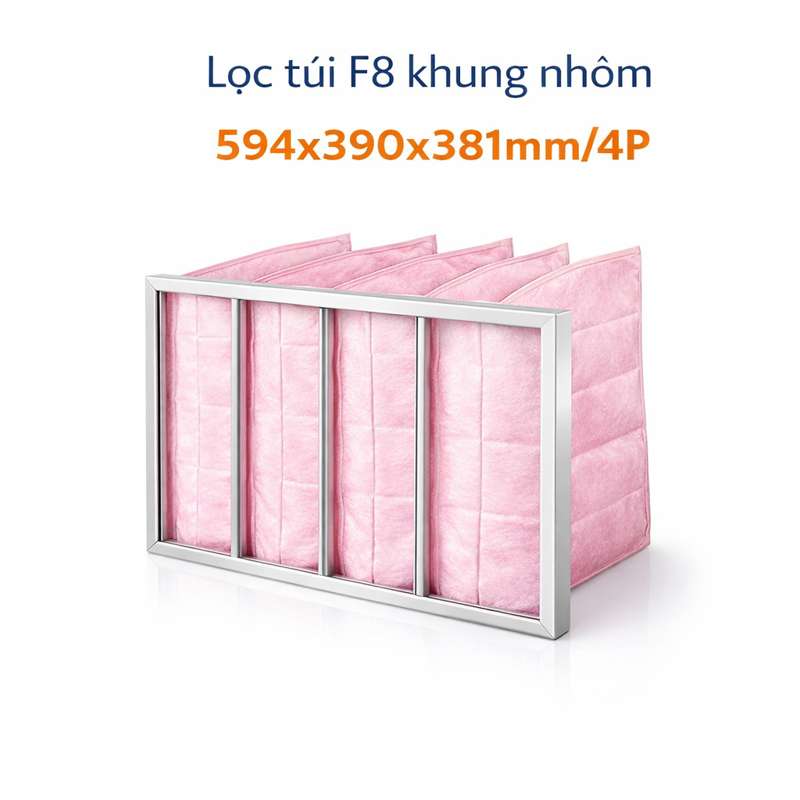 Lọc túi F8 khung nhôm 594x390x381mm/4P
