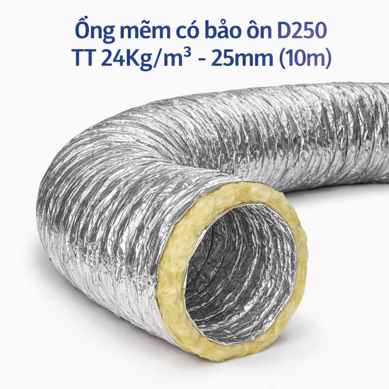 Ống mềm có bảo ôn D250 TT 24Kg/m3