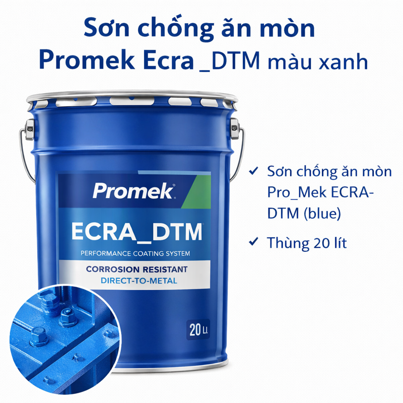 Sơn chống ăn mòn Promek Ecra _DTM màu xanh