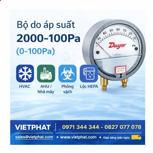 Bộ đo áp suất 2000-100Pa (0-100Pa)