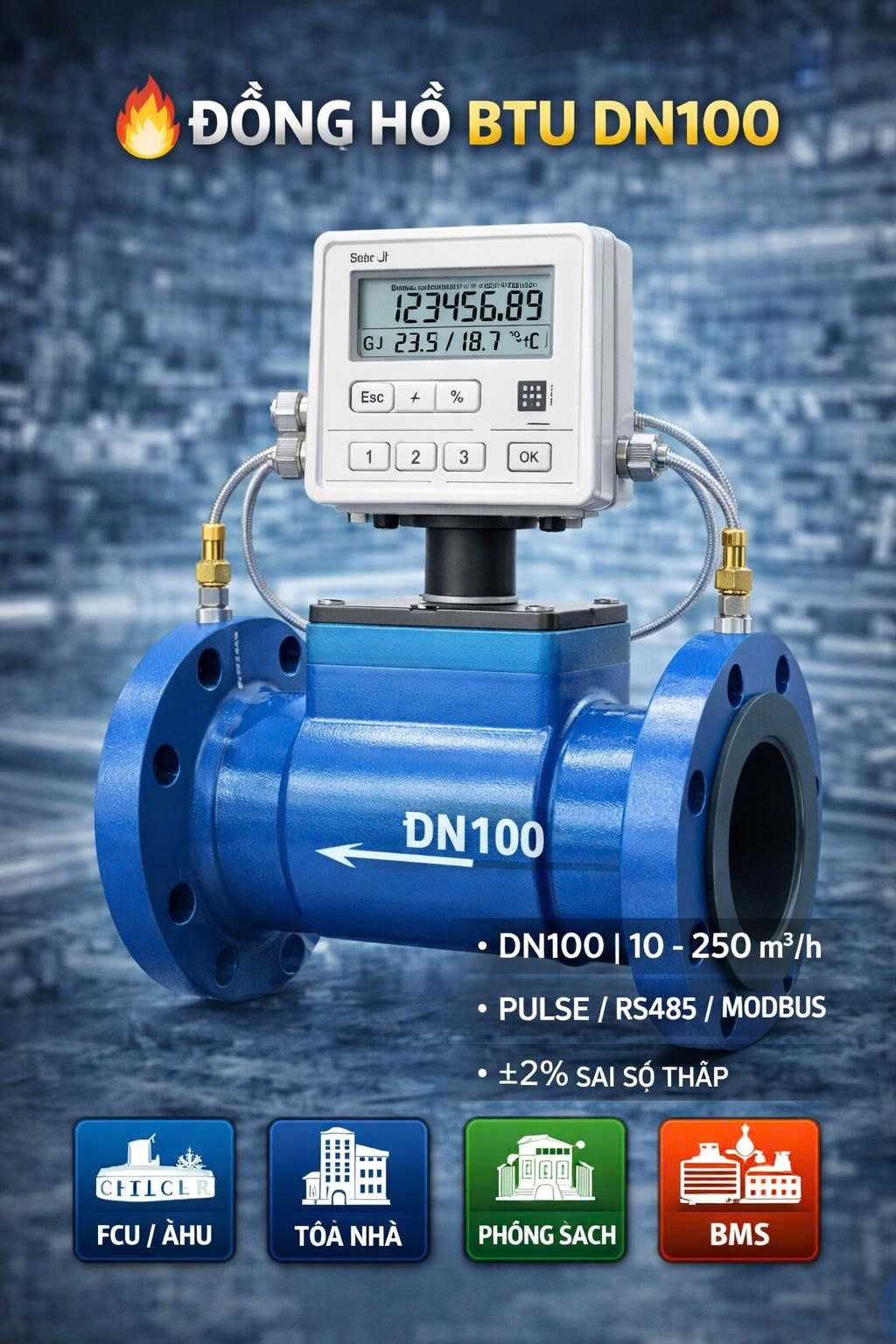Đồng hồ BTU DN100