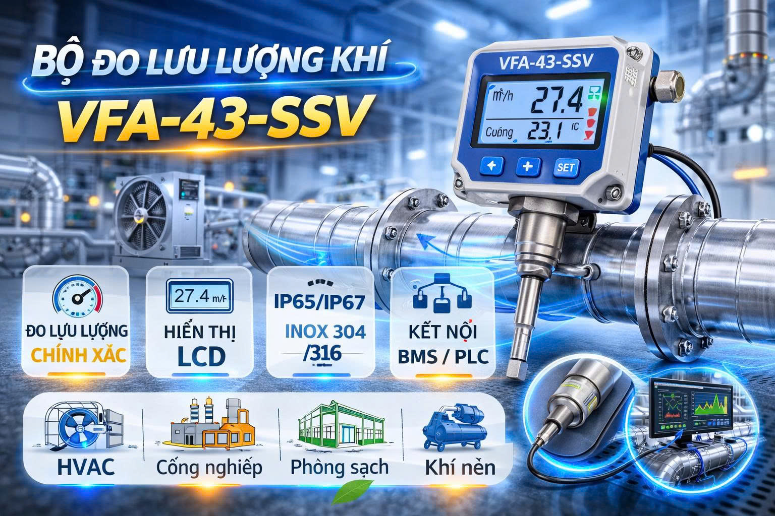 ộ đo lưu lượng khí VFA-43-SSV