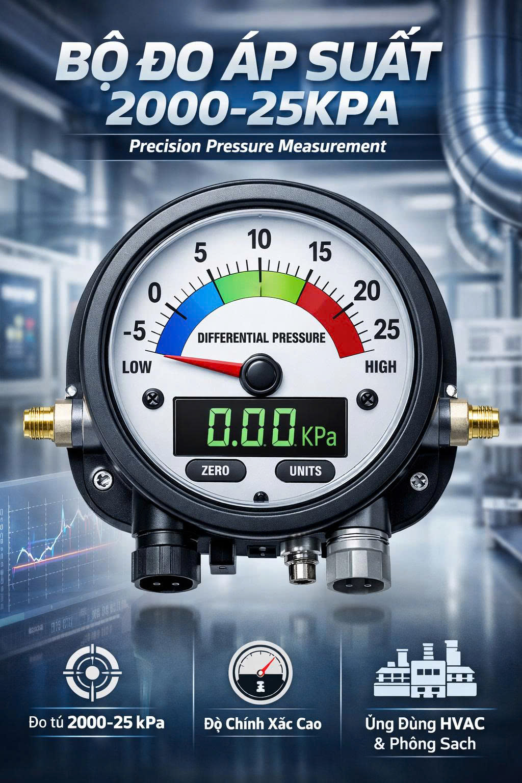 Bộ đo áp suất 2000-25KPA