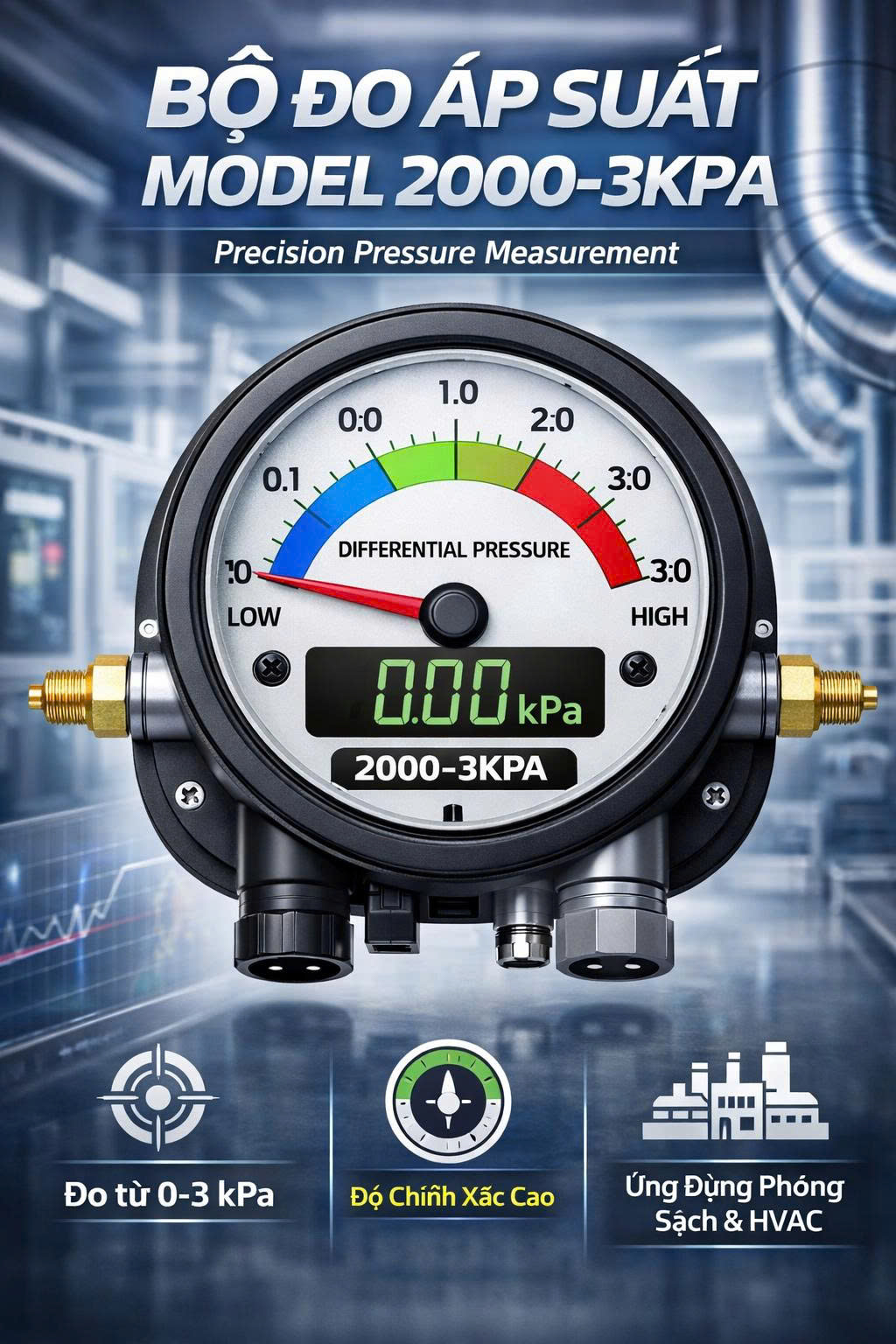 Bộ đo áp suất model 2000-3KPA