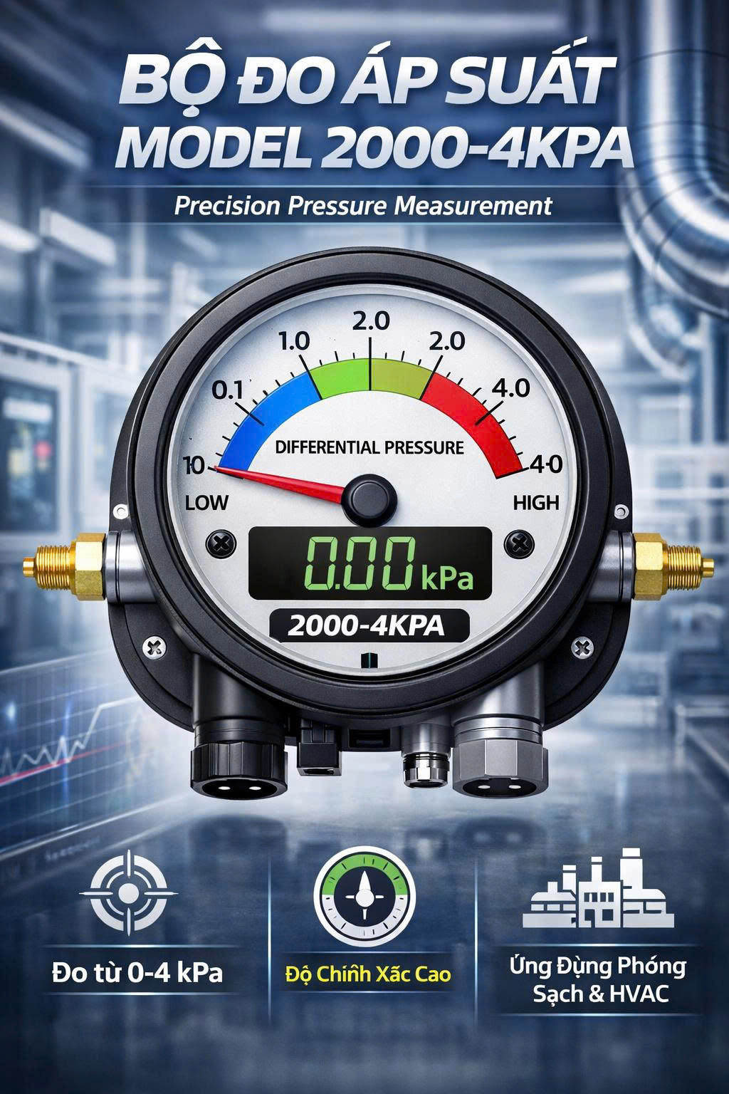 Bộ đo áp suất model 2000-4KPa