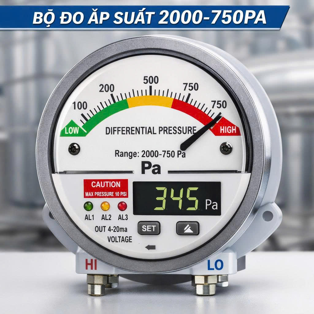 Bộ đo áp suất 2000-750PA