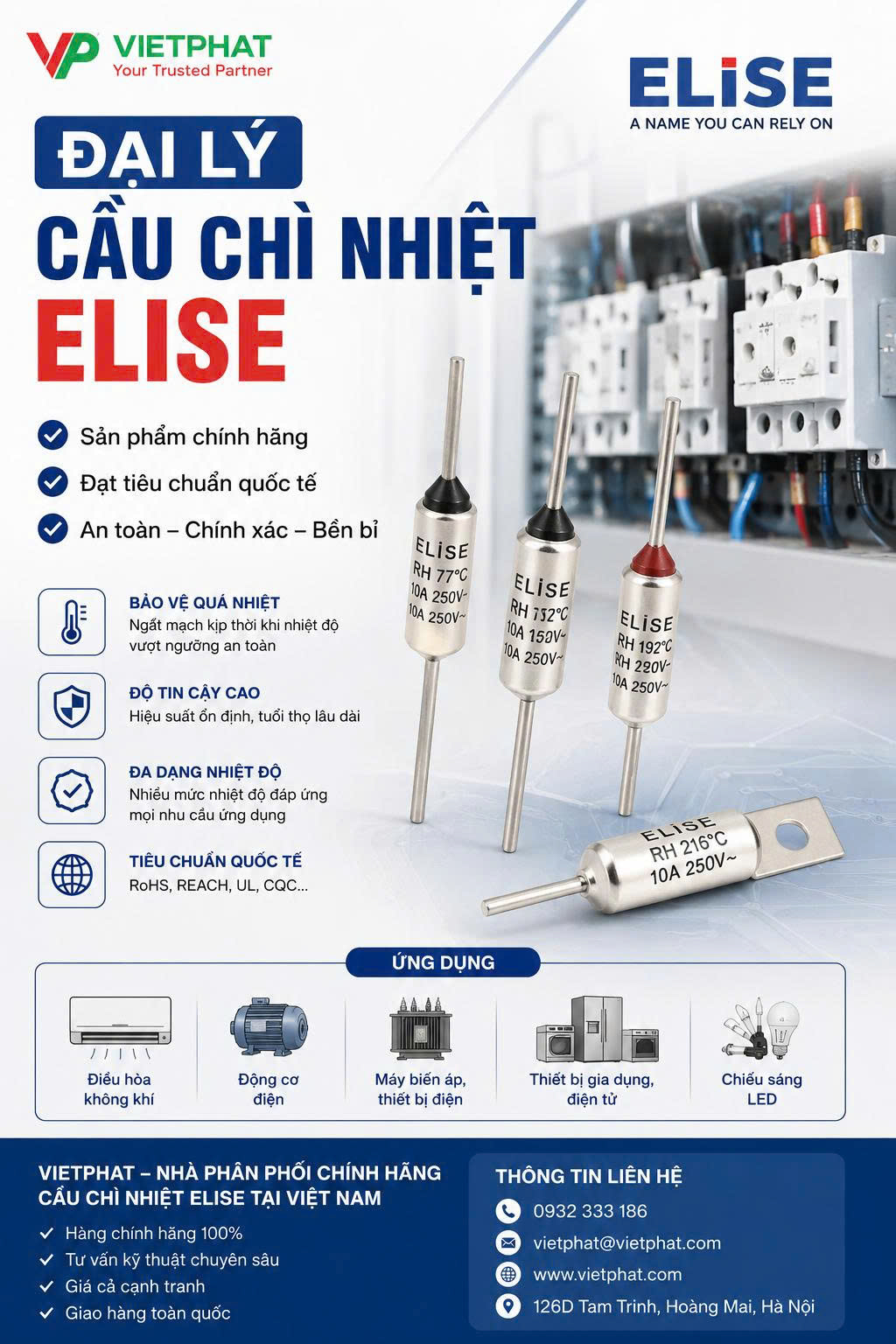 Đại lý cầu chì nhiệt Elise