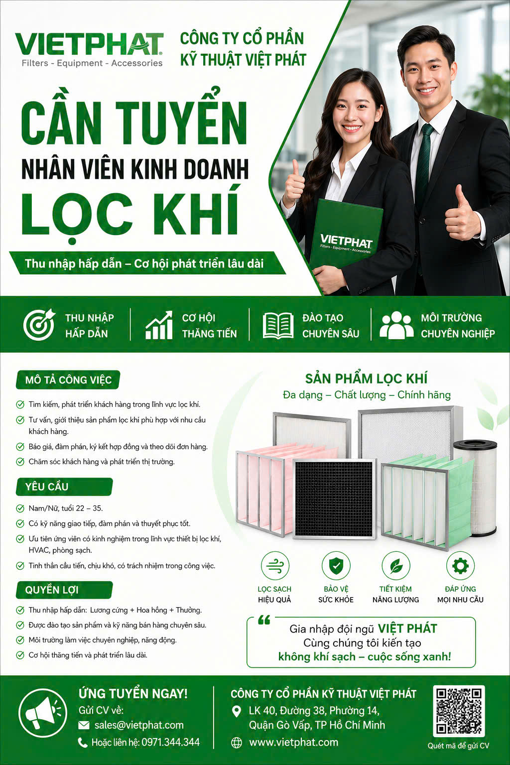 Tuyển Dụng Nhân Viên Kinh Doanh Lọc Khí