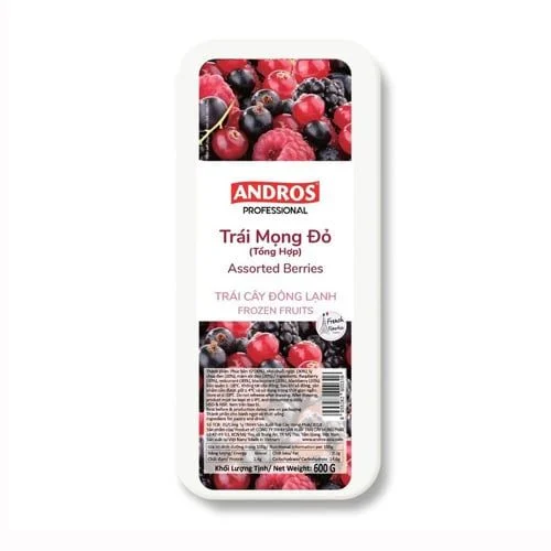 ANDROS Frozen Assorted Berries - Trái Mọng Đông Lạnh 600g (Nguyên trái)