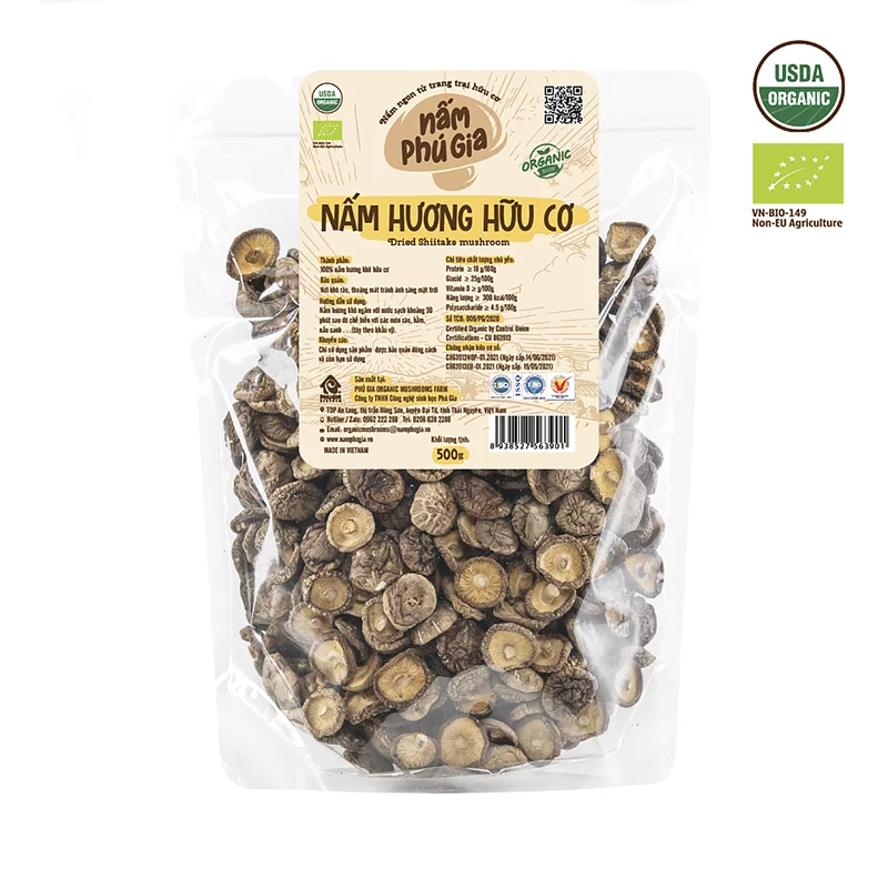 Nấm hương hữu cơ Phú Gia 300g