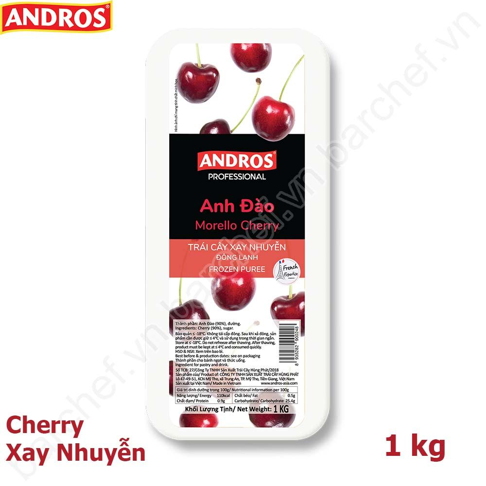 Anh đào cherry xay nhuyễn Andros 1kg