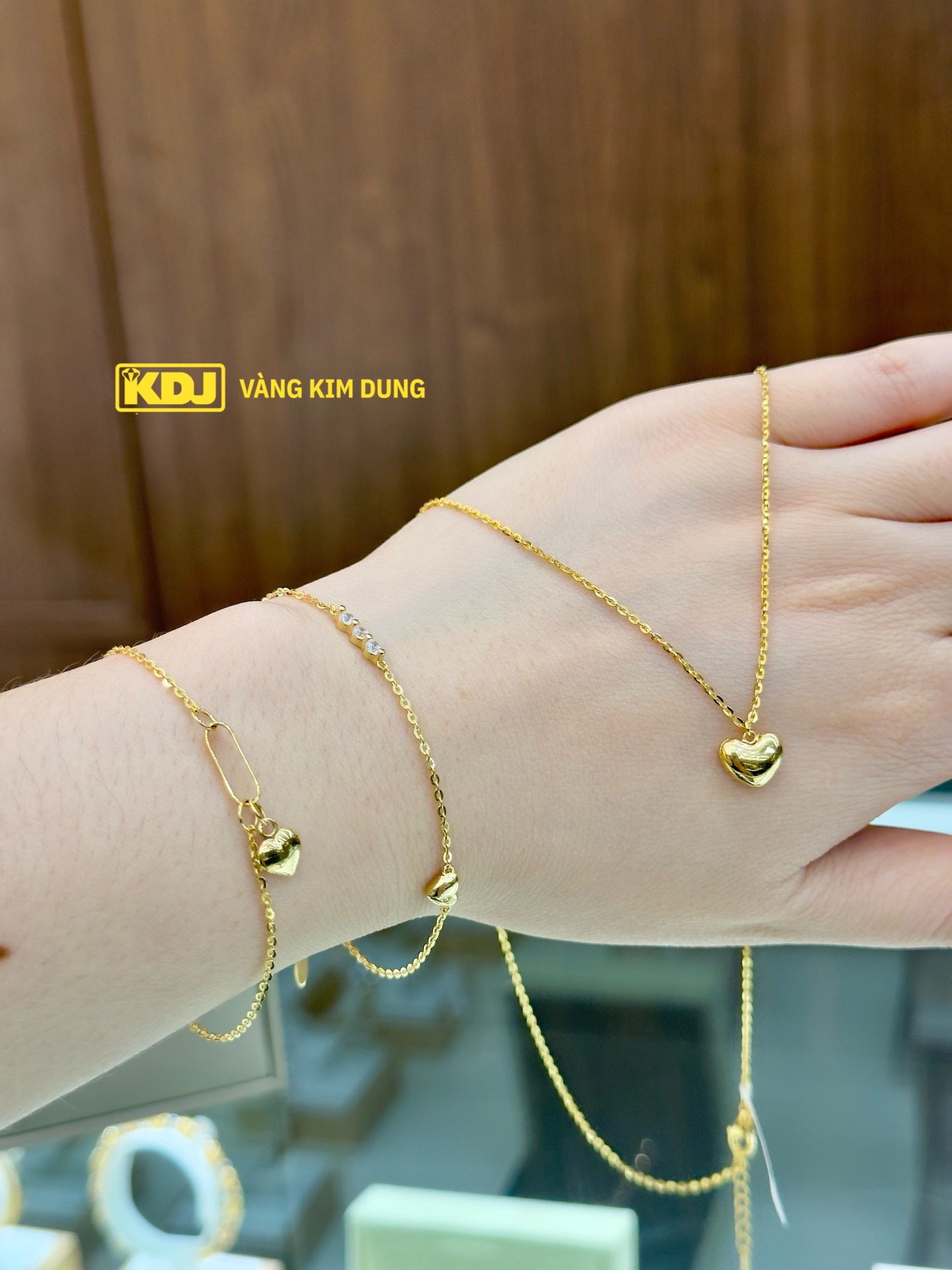 Dây chuyền trái tim vàng 10k