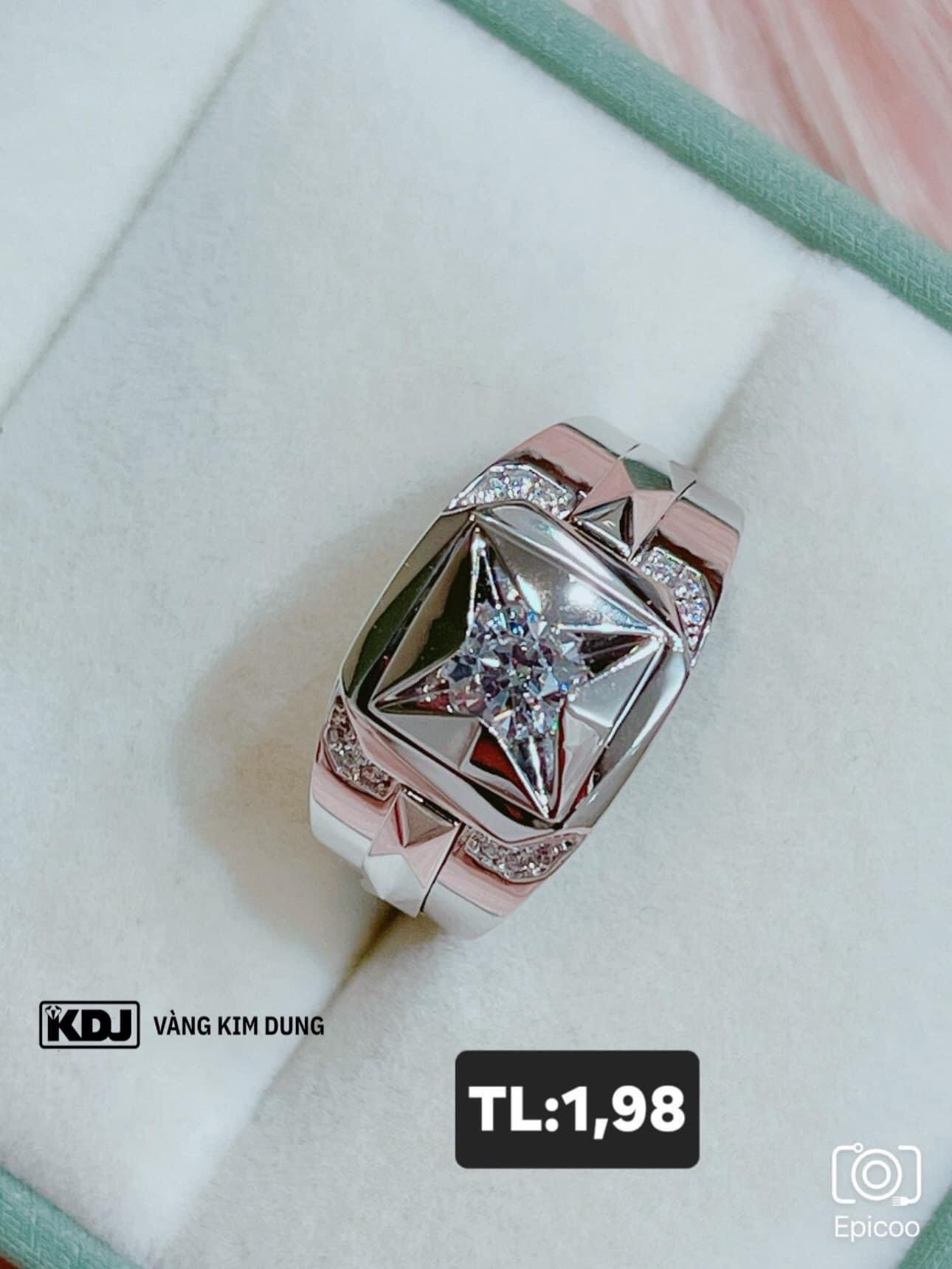 Nhẫn nam vàng trắng 18k lịch lãm