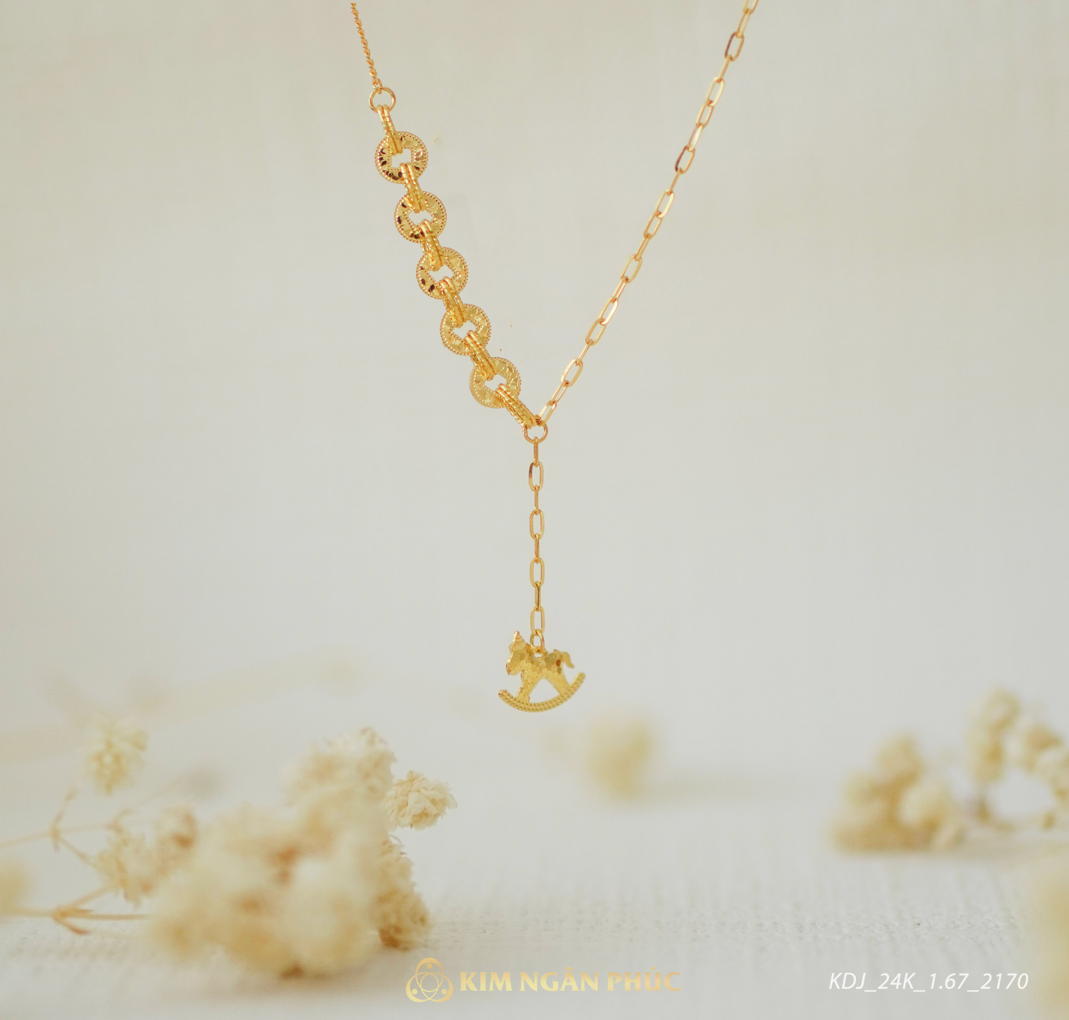 Dây chuyền Ngựa Kim Tiền 24K