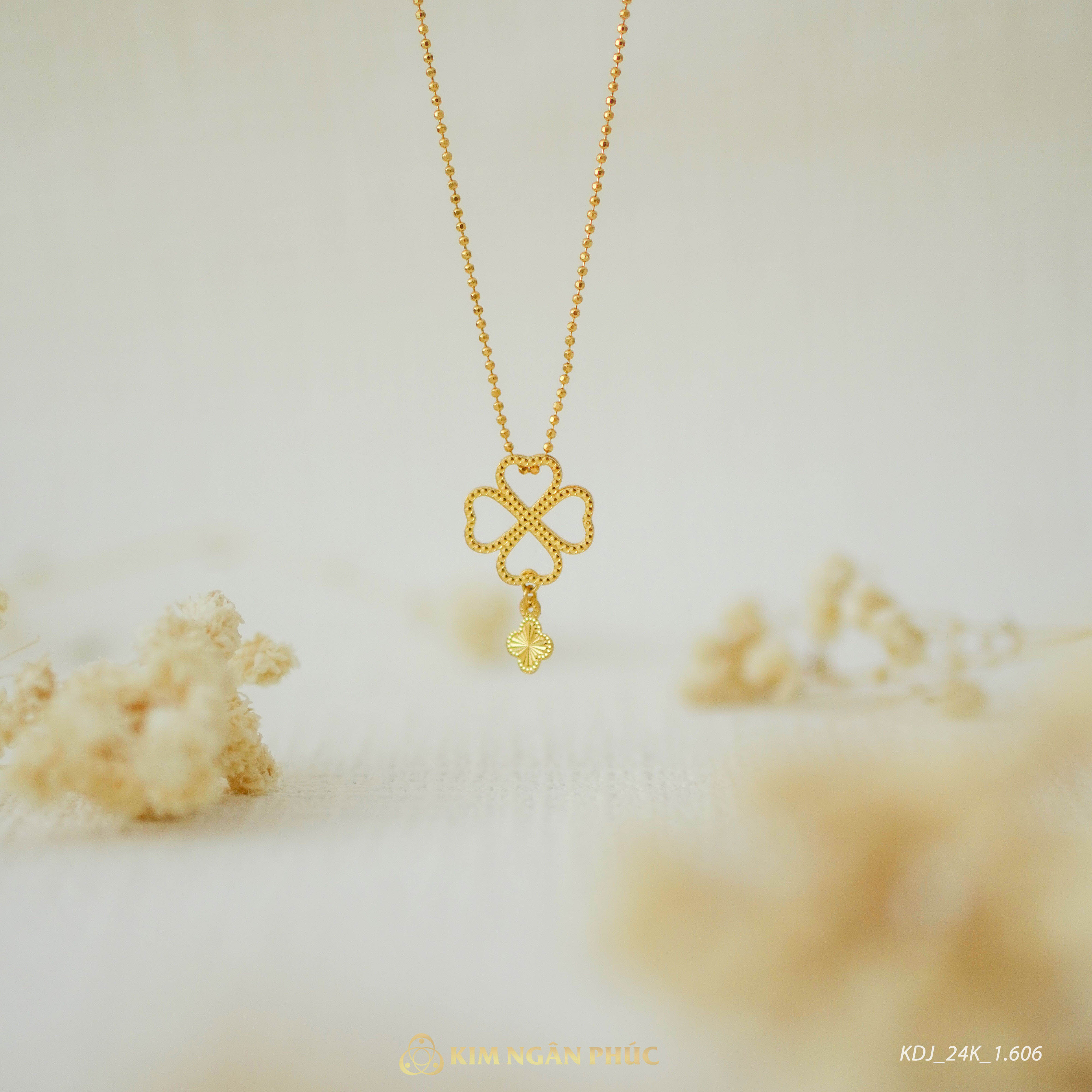 Dây chuyền Cỏ Bốn Lá 24K