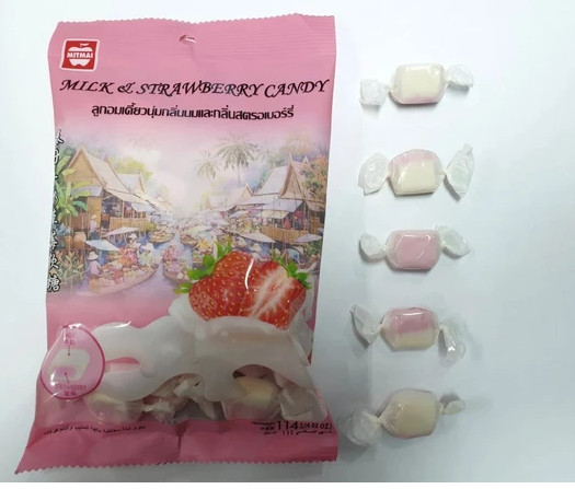 Kẹo dẻo  sữa dâu Mitmai 114G