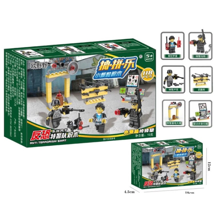 Hộp Kẹo đồ chơi Lego Swat