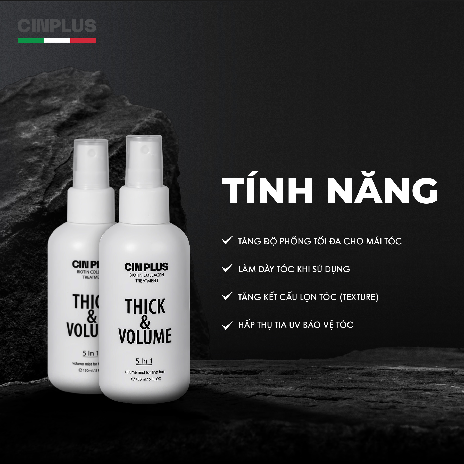 CINPLUS |  Xịt Làm Dày & Phồng Tóc | SICILY 1504 Thick & Volume