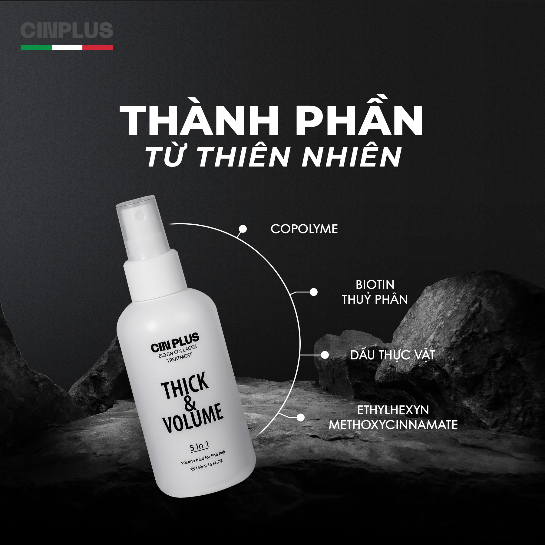 CINPLUS |  Xịt Làm Dày & Phồng Tóc | SICILY 1504 Thick & Volume