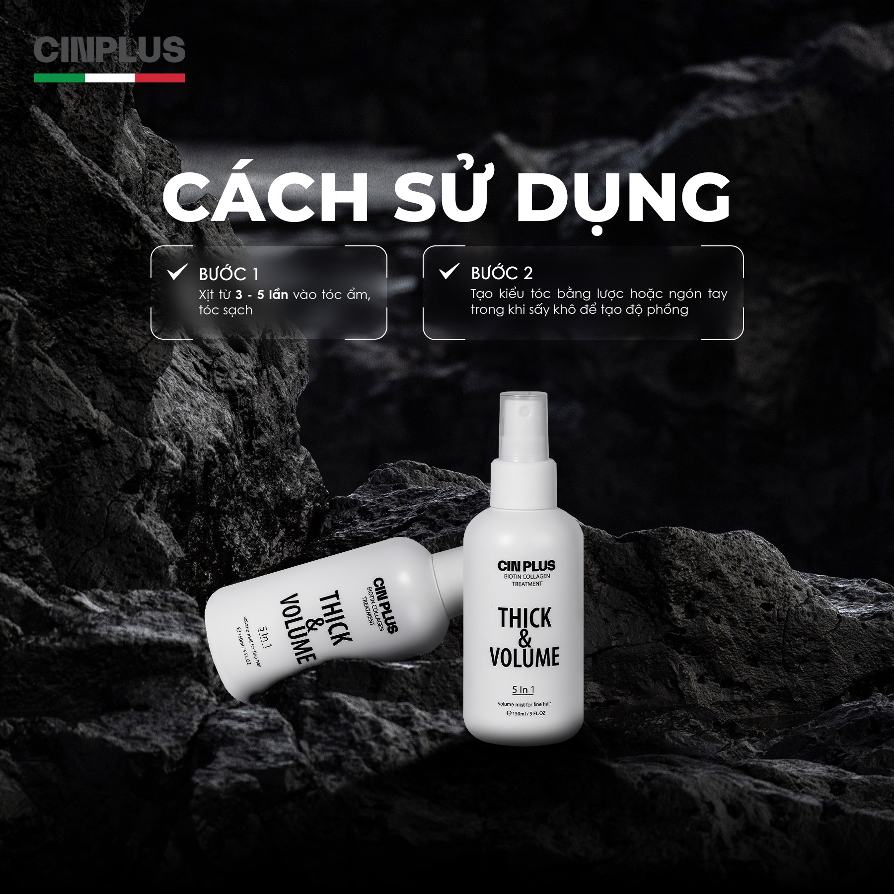 CINPLUS |  Xịt Làm Dày & Phồng Tóc | SICILY 1504 Thick & Volume