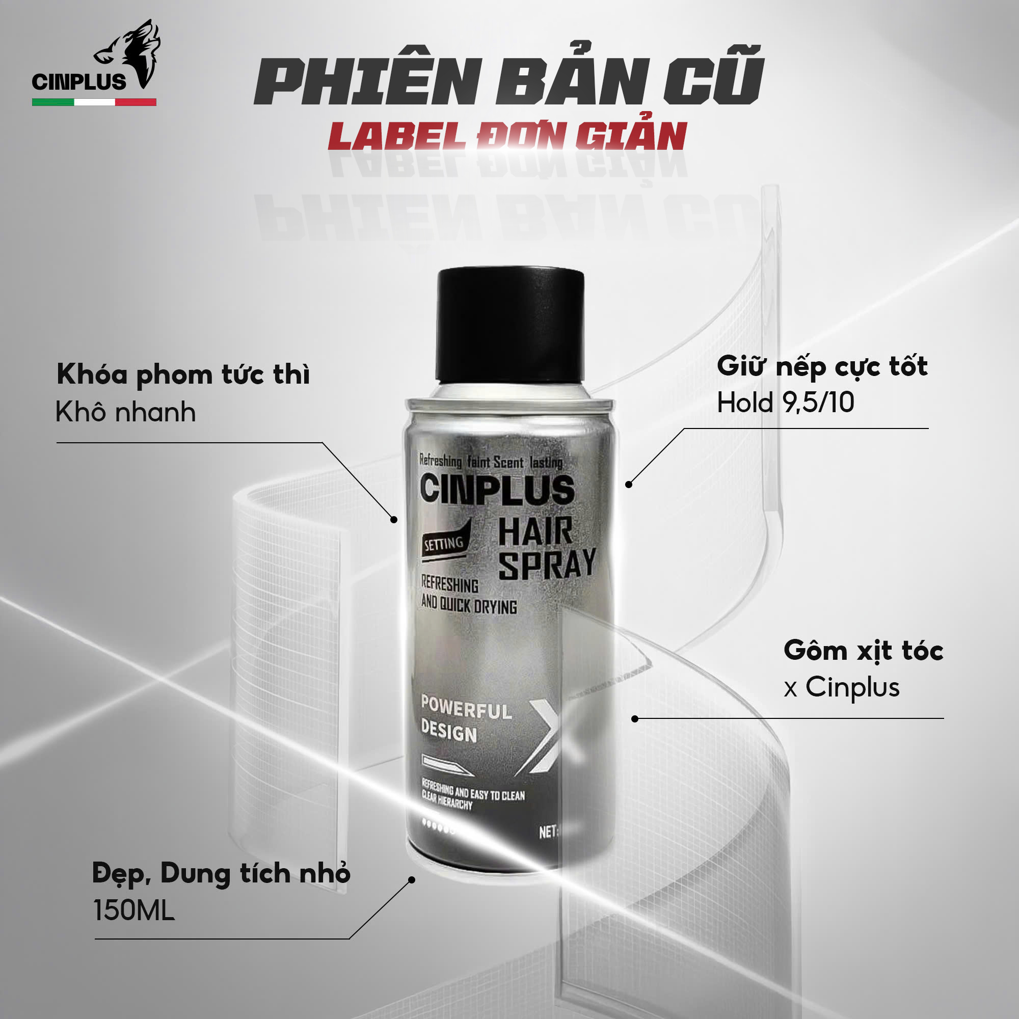 Gôm xịt tóc Cinplus Refreshing and Quick Drying 150ml - NEW 2026