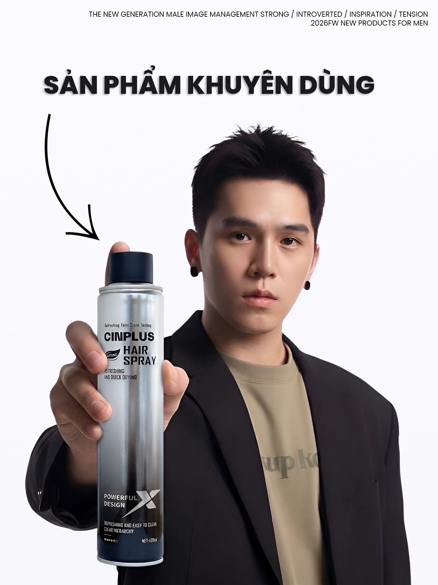 Gôm xịt tóc Cinplus Refreshing and Quick Drying 420ml