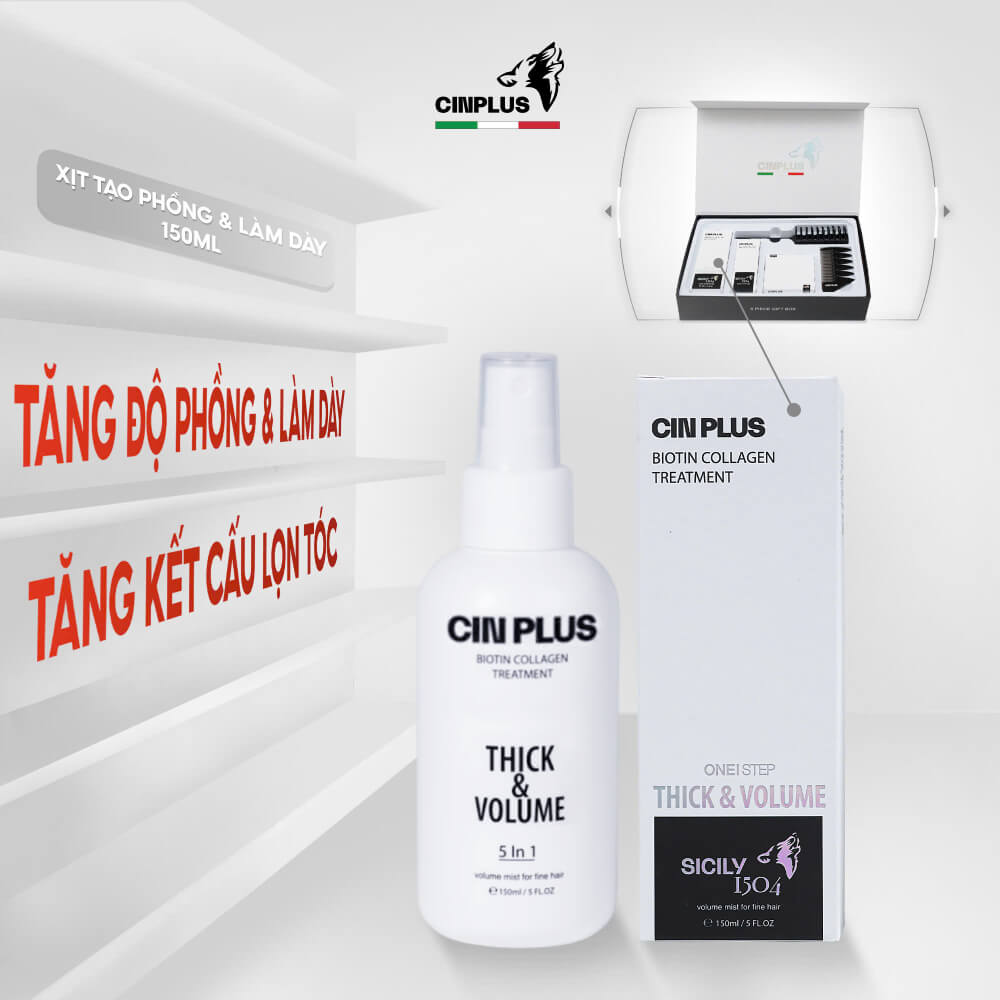 CINPLUS |  Xịt Làm Dày & Phồng Tóc | SICILY 1504 Thick & Volume