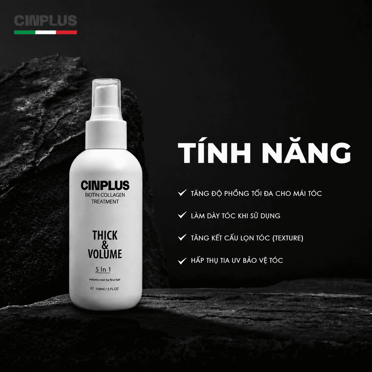 CINPLUS |  Xịt Làm Dày & Phồng Tóc | SICILY 1504 Thick & Volume