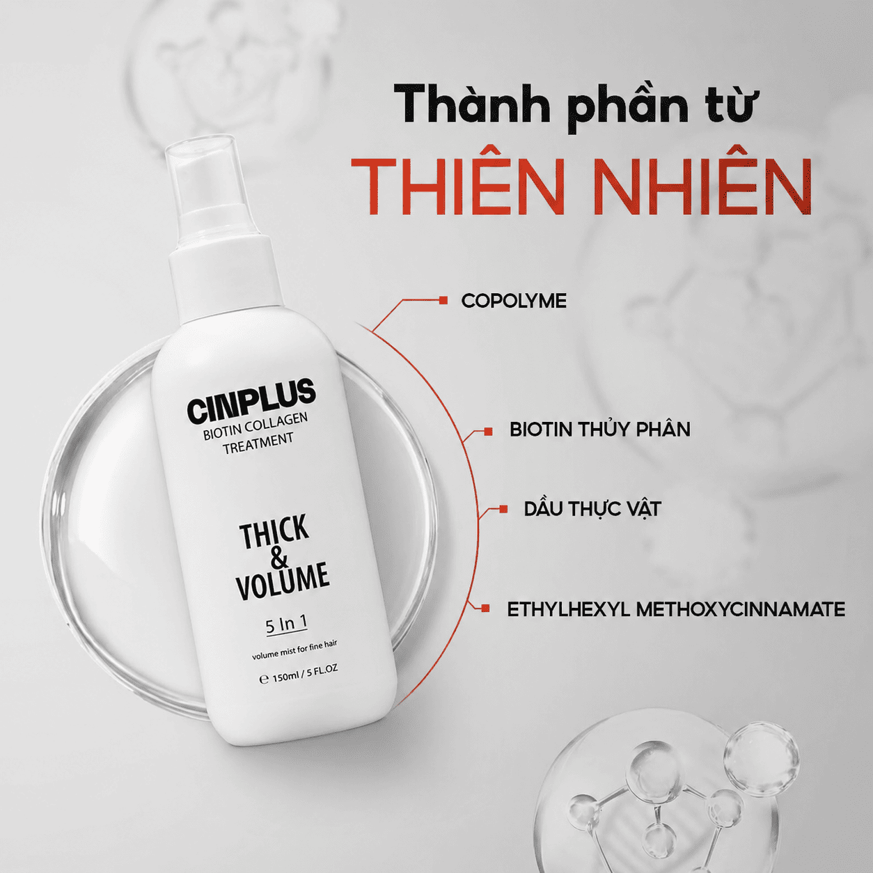 CINPLUS |  Xịt Làm Dày & Phồng Tóc | SICILY 1504 Thick & Volume